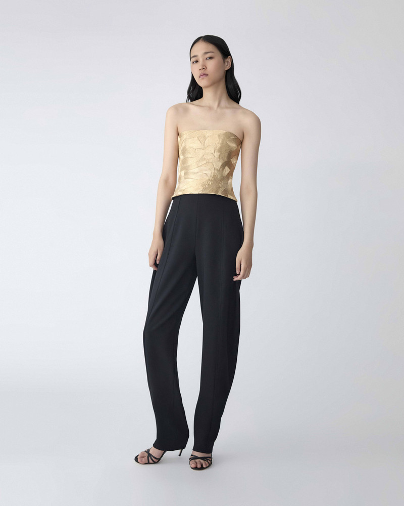Metallic-Embroidered Bustier Top 4