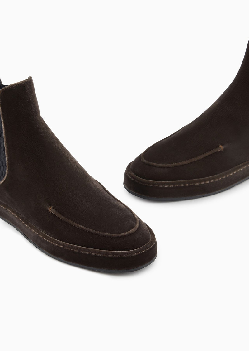 GIORGIO ARMANI Velvet ankle boots outlook