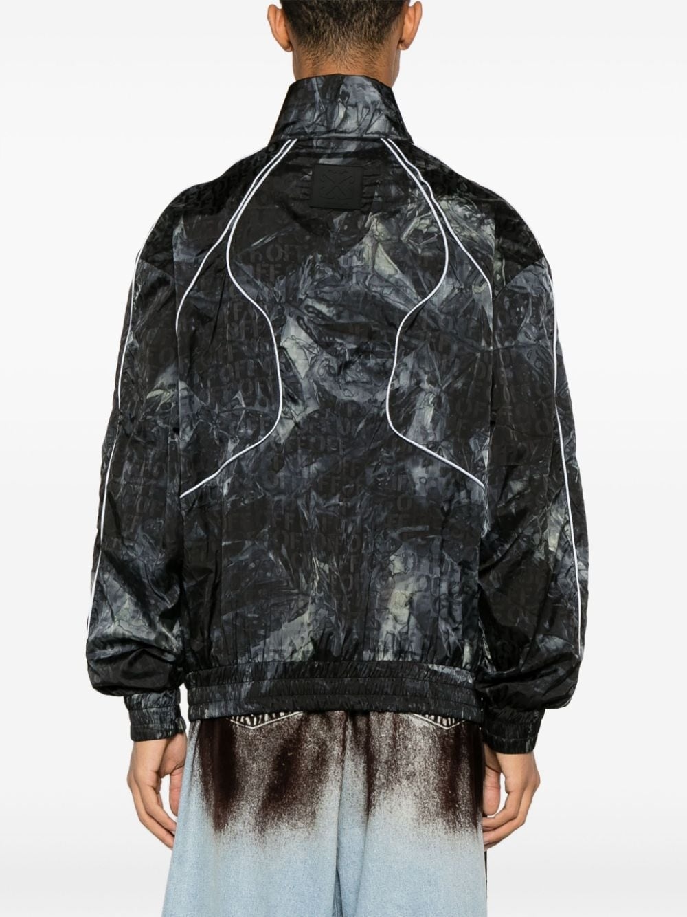 Biker crinkled windbreaker jacket - 4