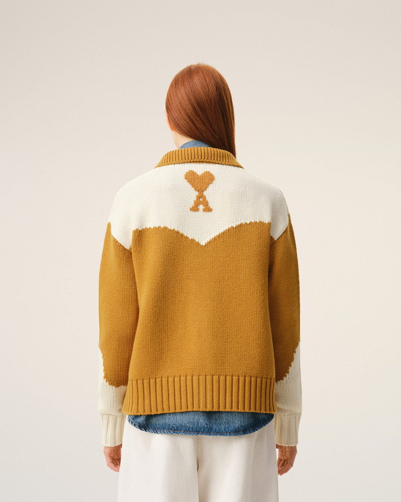 YELLOW WOOL AMI DE COEUR CARDIGAN 5