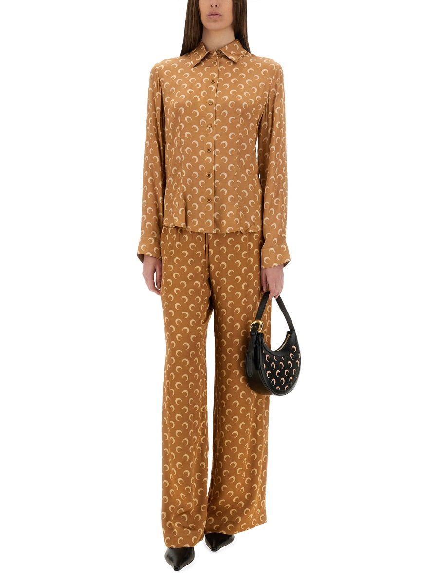 Marine Serre Women "Moon" Satin Shirt - 2