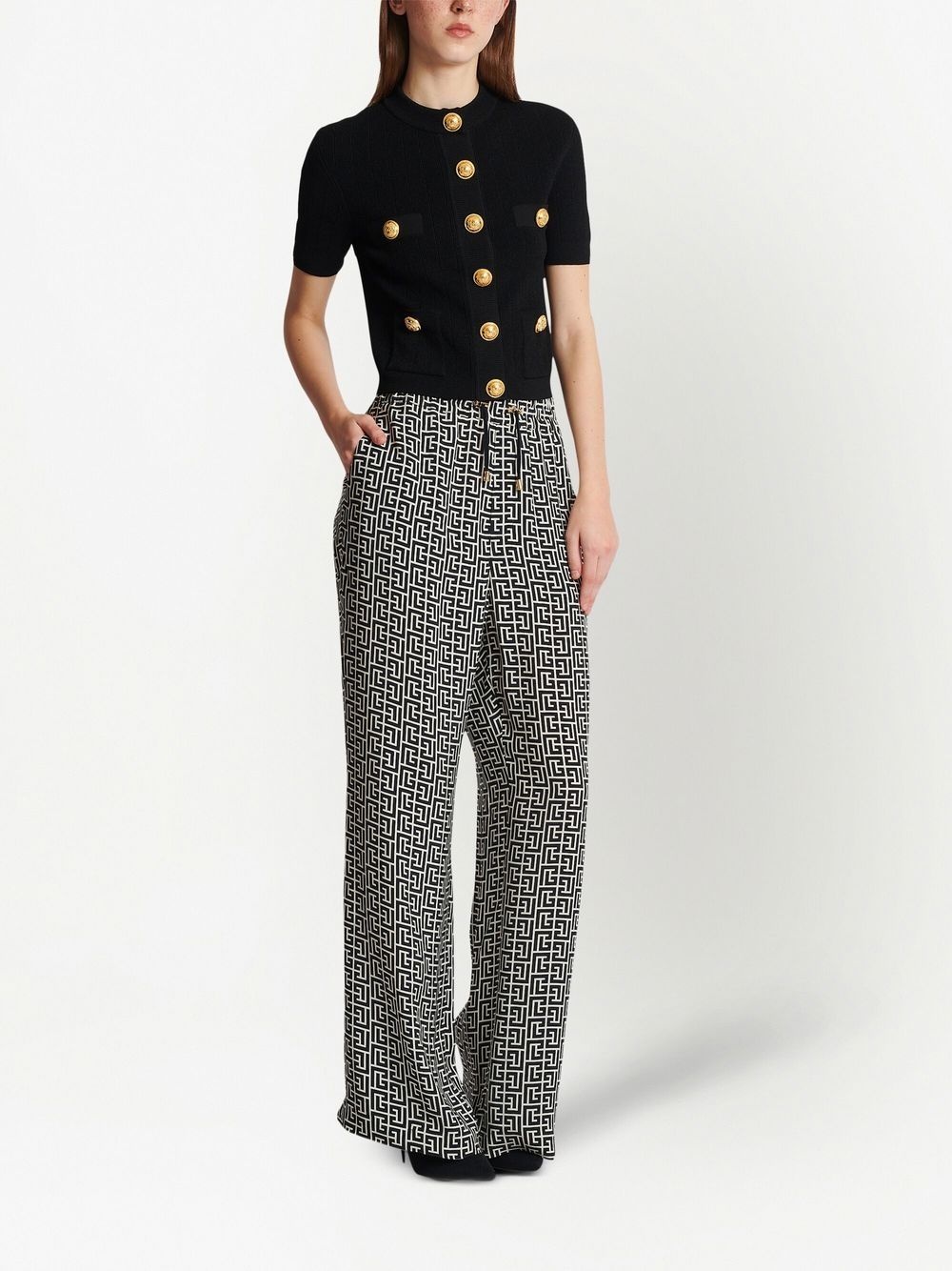 short-sleeve cropped cardigan - 3