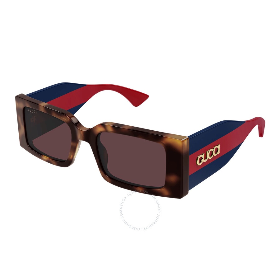 Gucci Red Rectangular Ladies Sunglasses GG1860S 002 52 - 1