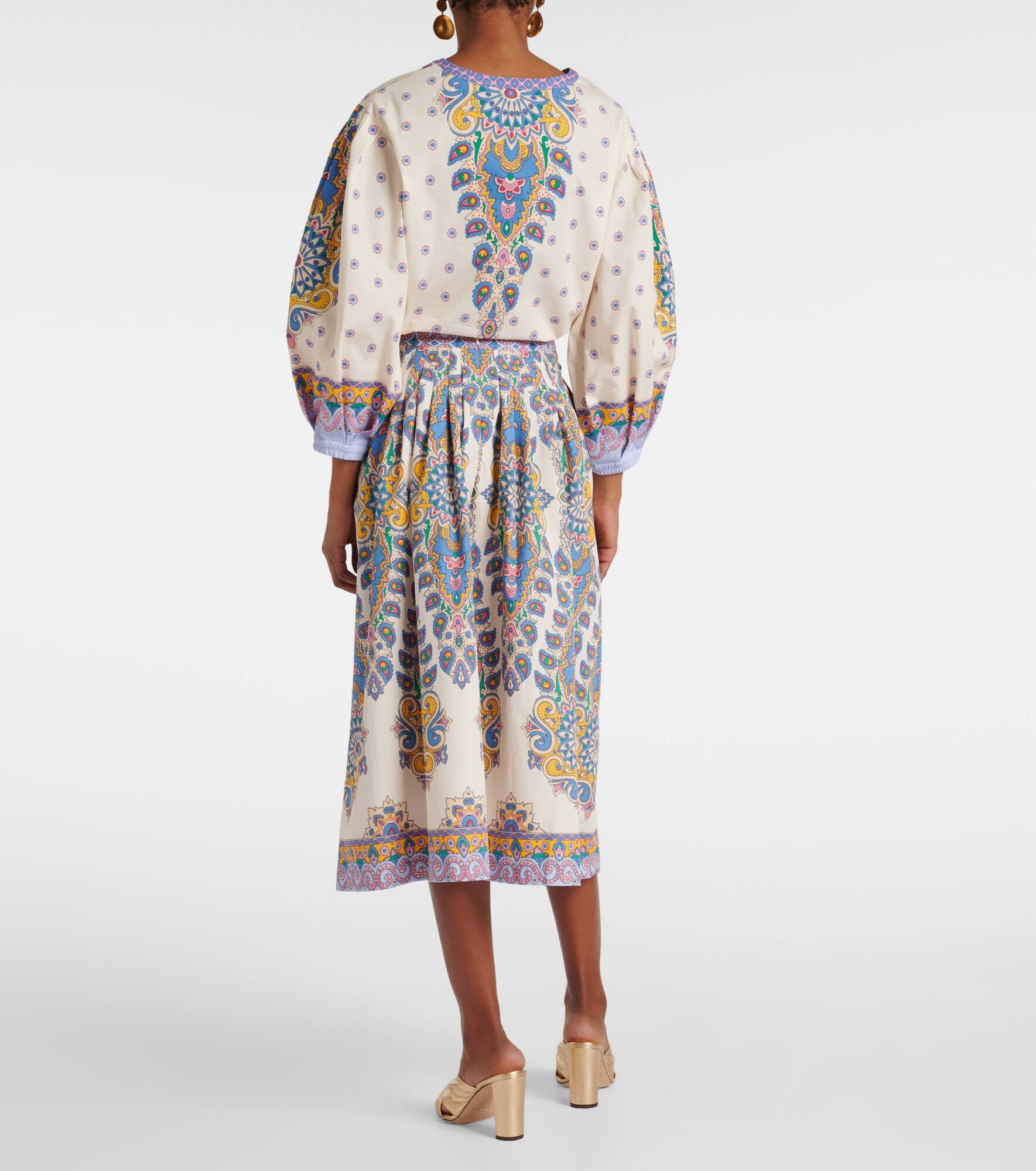 Paisley cotton midi skirt - 3