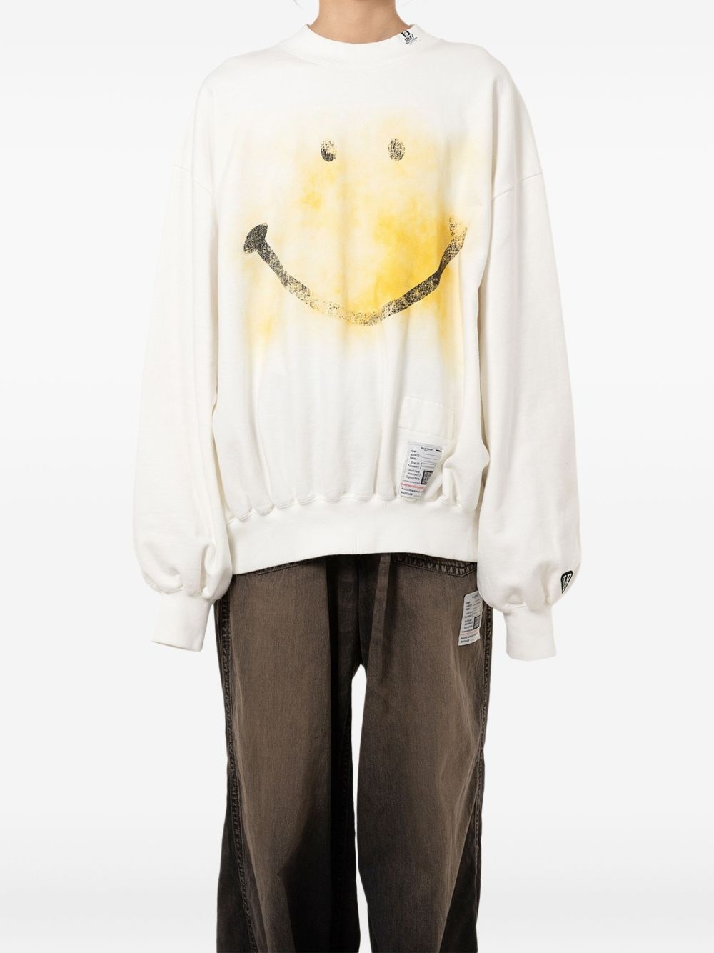 smiley face-print sweatshirt - 2