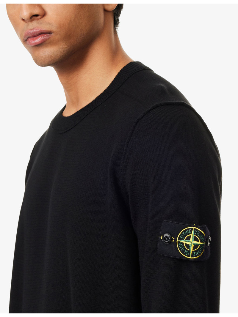 Badge Crewneck Cotton-Knit Jumper 5