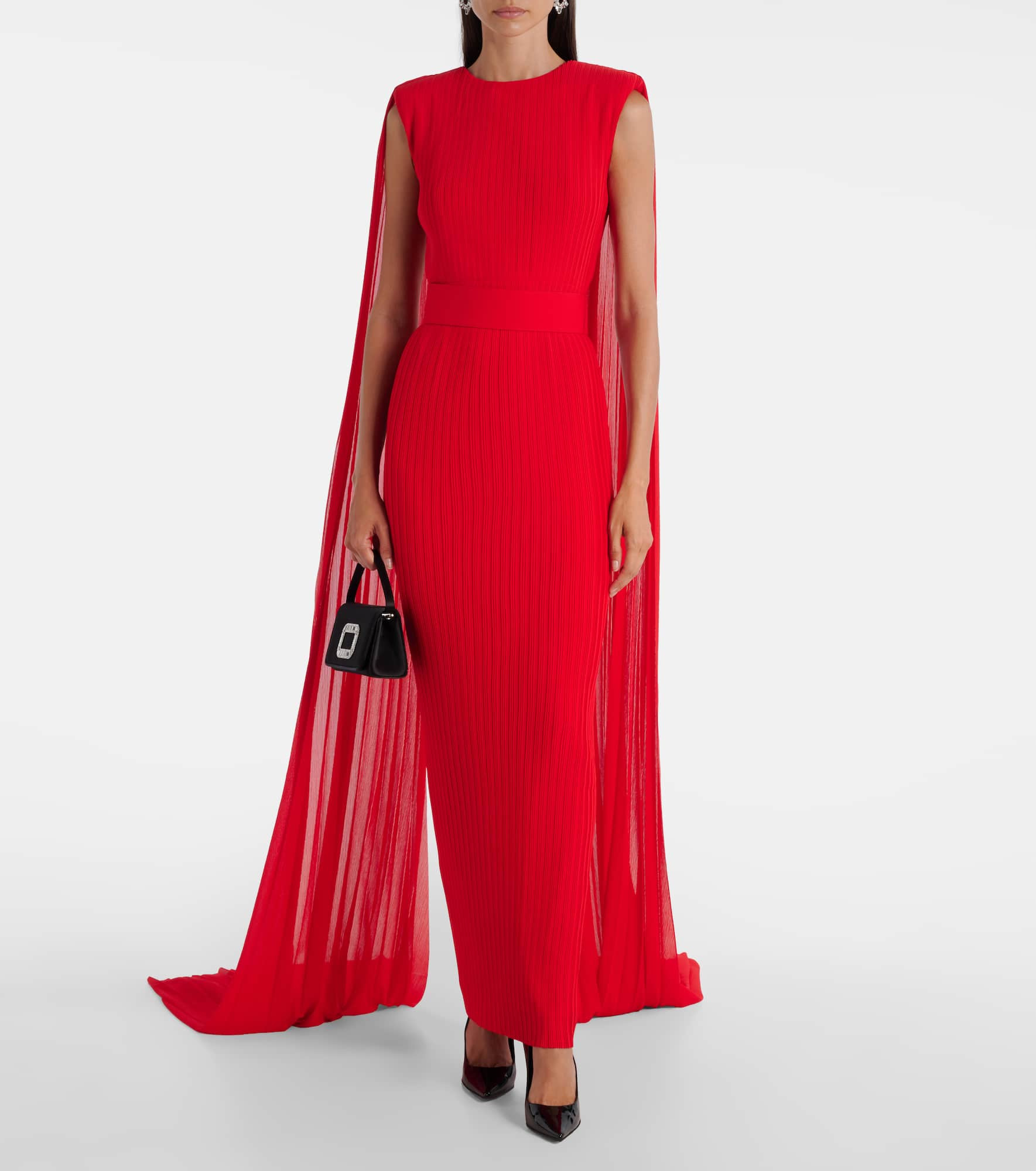 Tavia caped pleated gown - 2