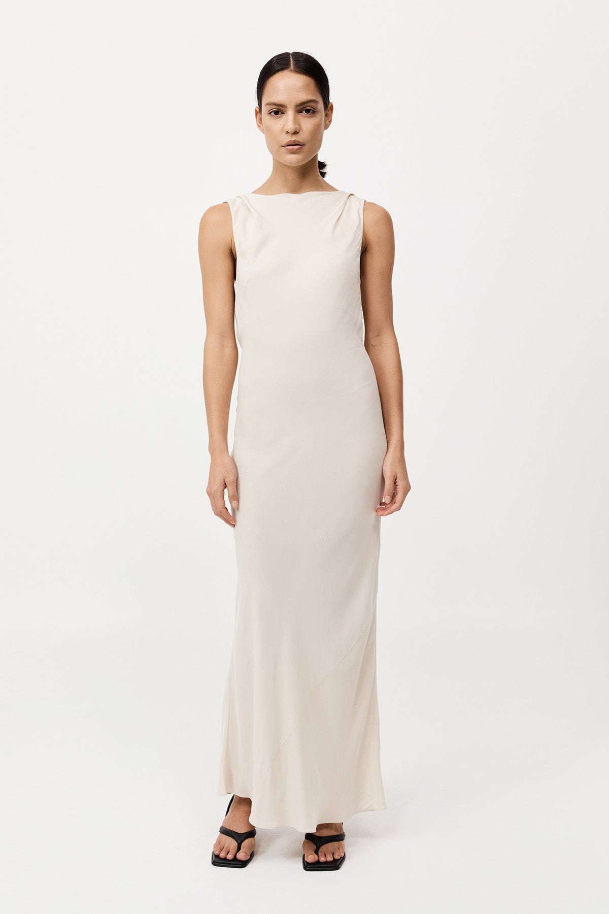 Draped Cowl Dress - Dove - 2