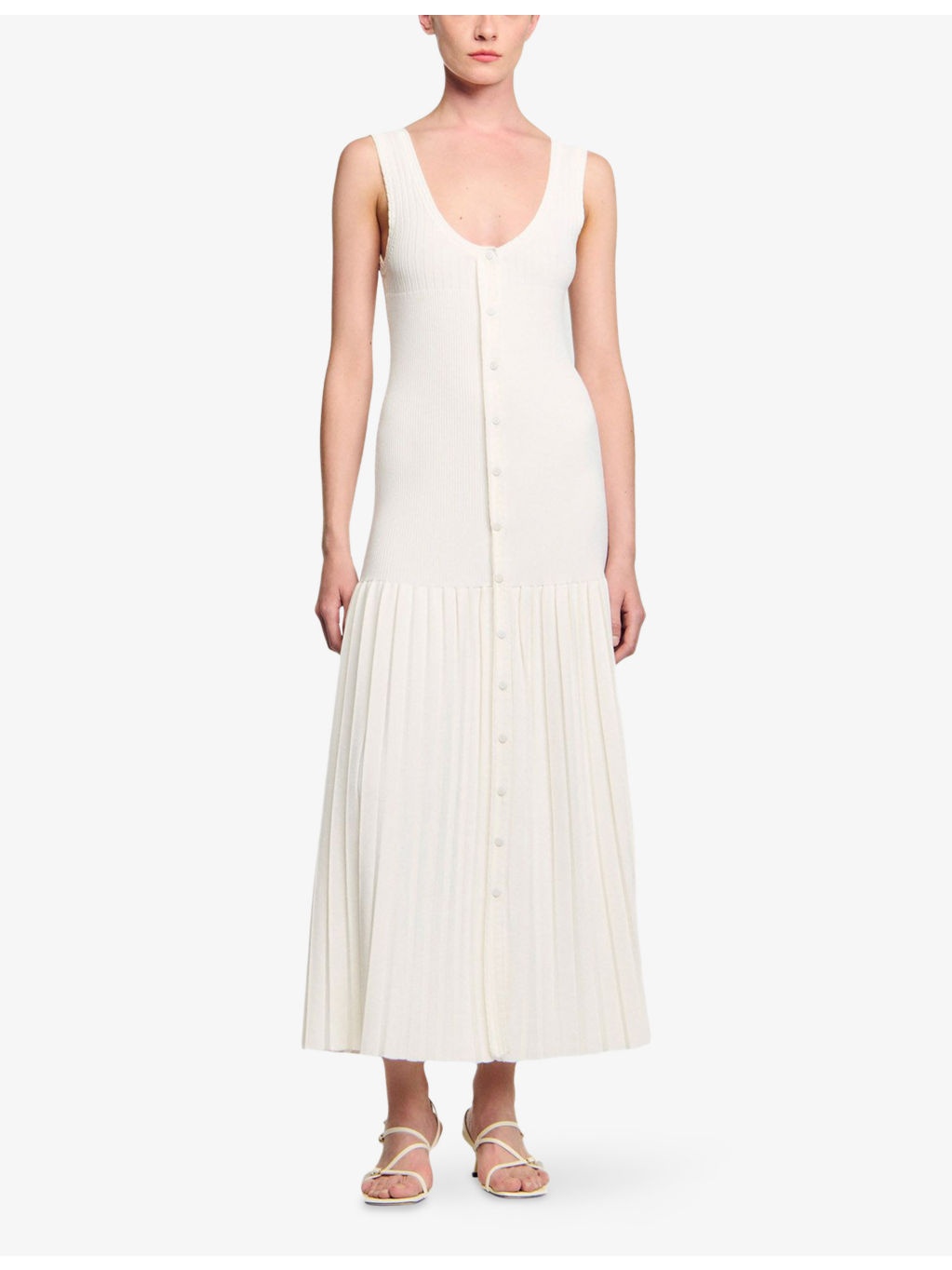 Scoop-Neck Ribbed Knitted Maxi Dress - 3