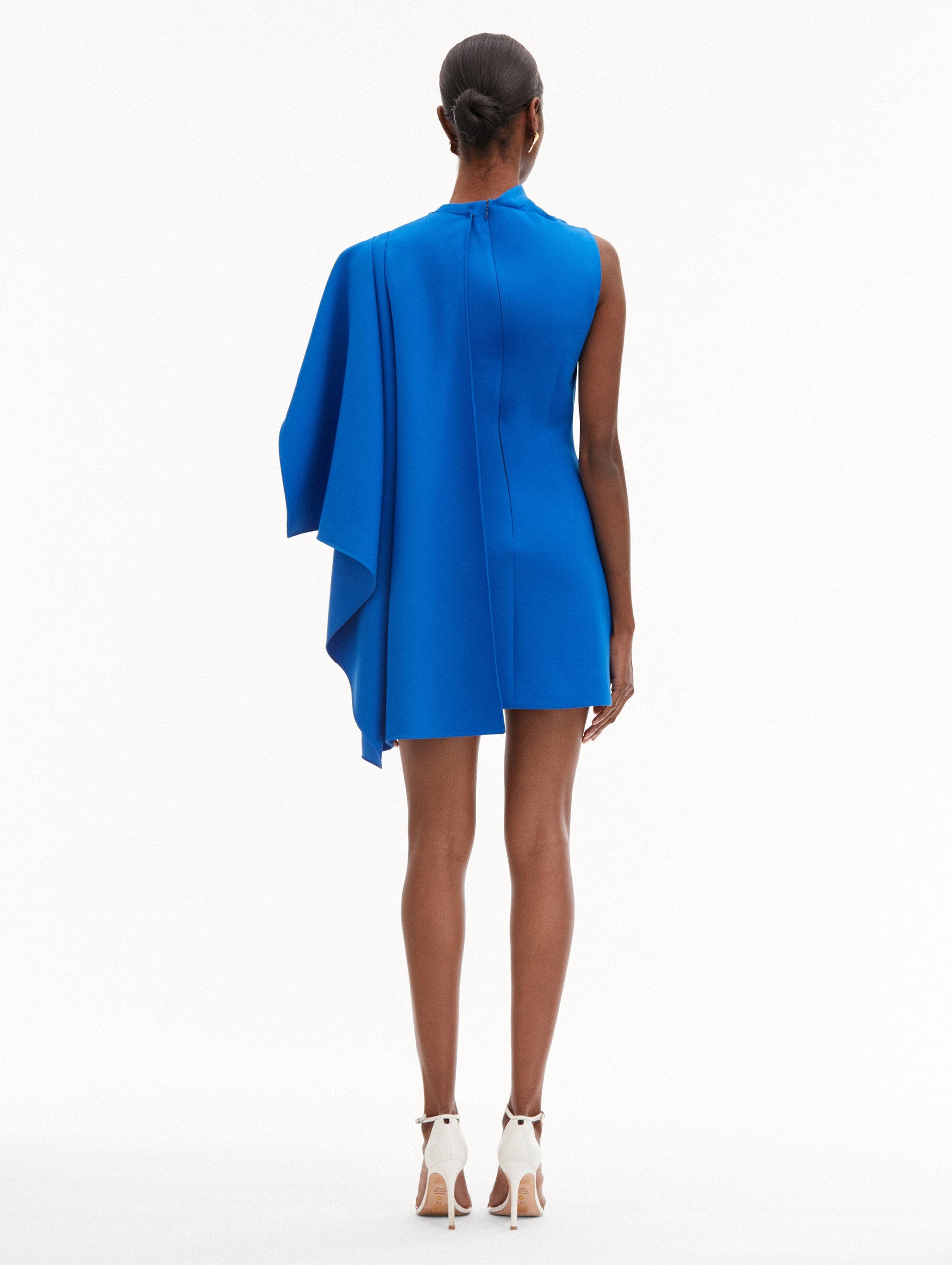 ONE SHOULDER CAPE DRESS - 3