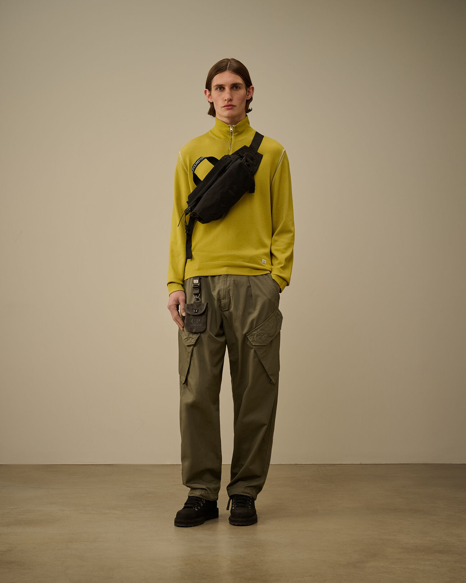 Cotton Gabardine Loose Cargo Pants - 2
