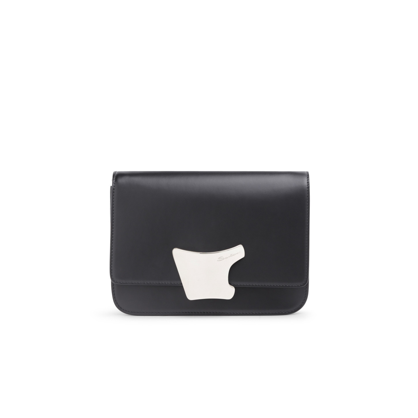 Black leather crossbody bag - 1