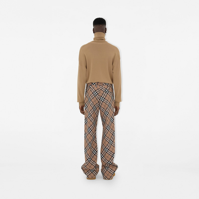 Check Wool Blend Tailored Trousers 4