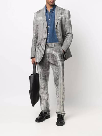 Diesel tromp l'oeil print wool blazer outlook