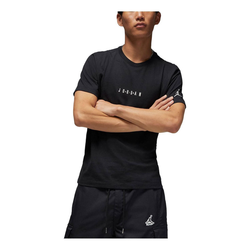 Air Jordan Embossed Air Crew T-Shirt 'Black' DM3183-010 - 1