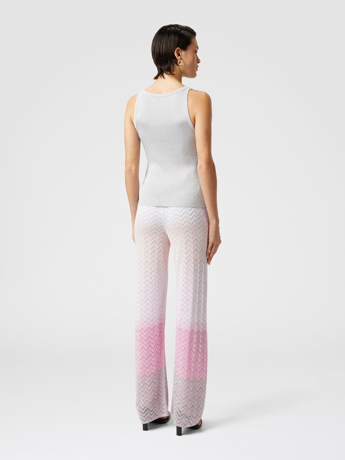 Straight trousers in gradient chevron viscose - 3