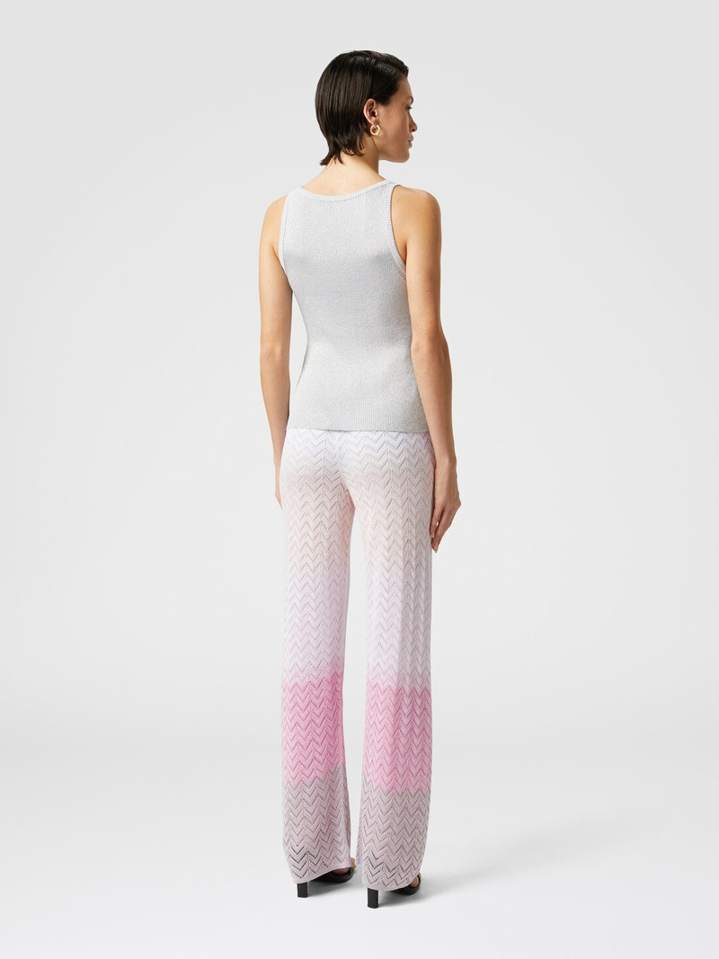 Straight trousers in gradient chevron viscose 3