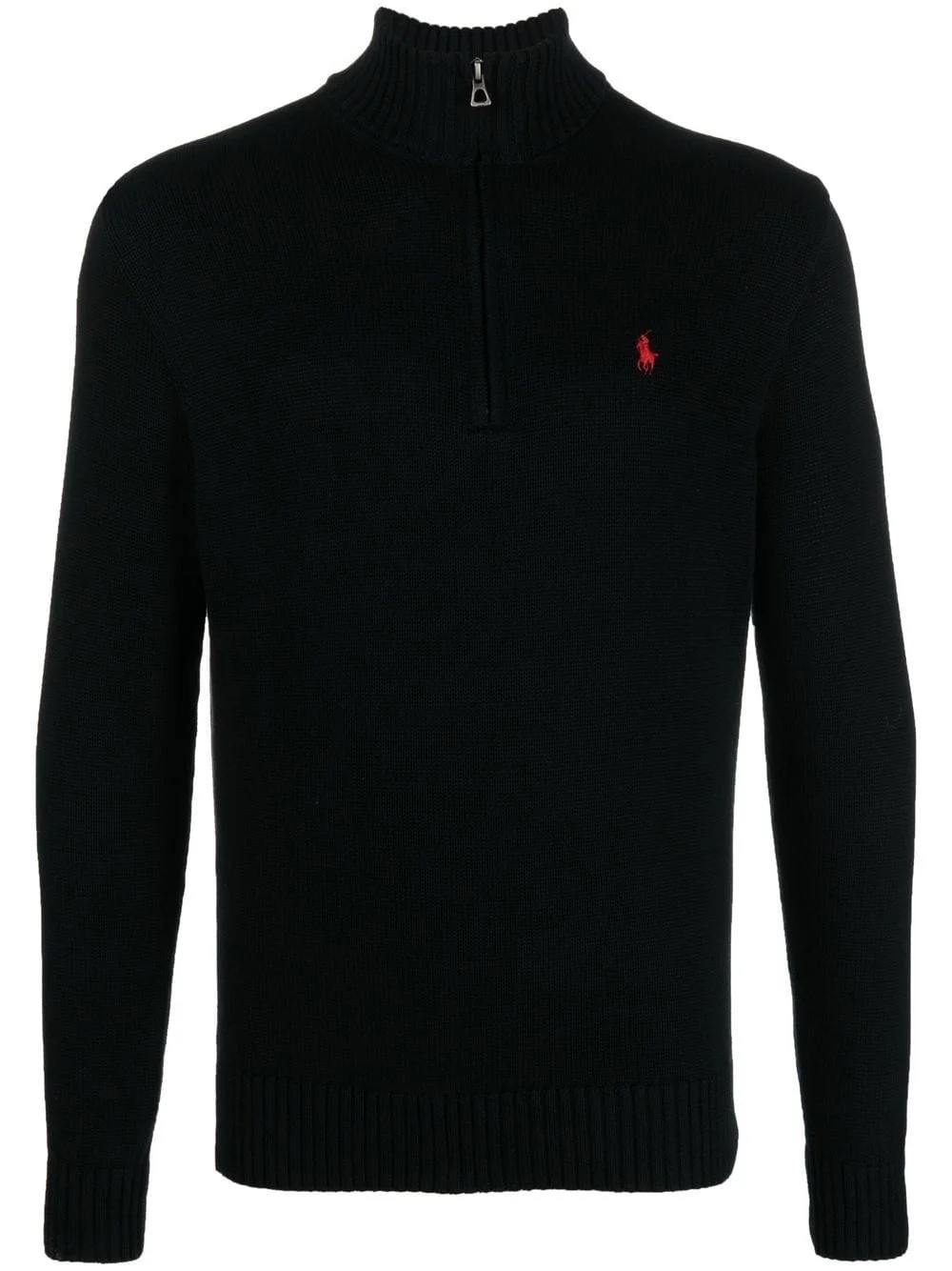 short zip-up cotton pullover - 1