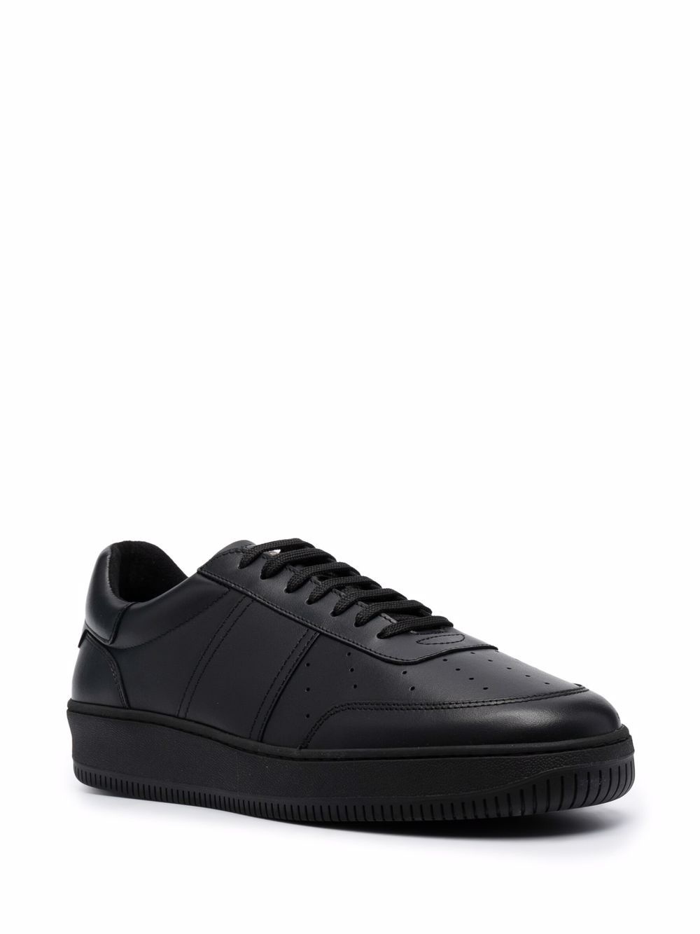 low-top leather sneakers - 2