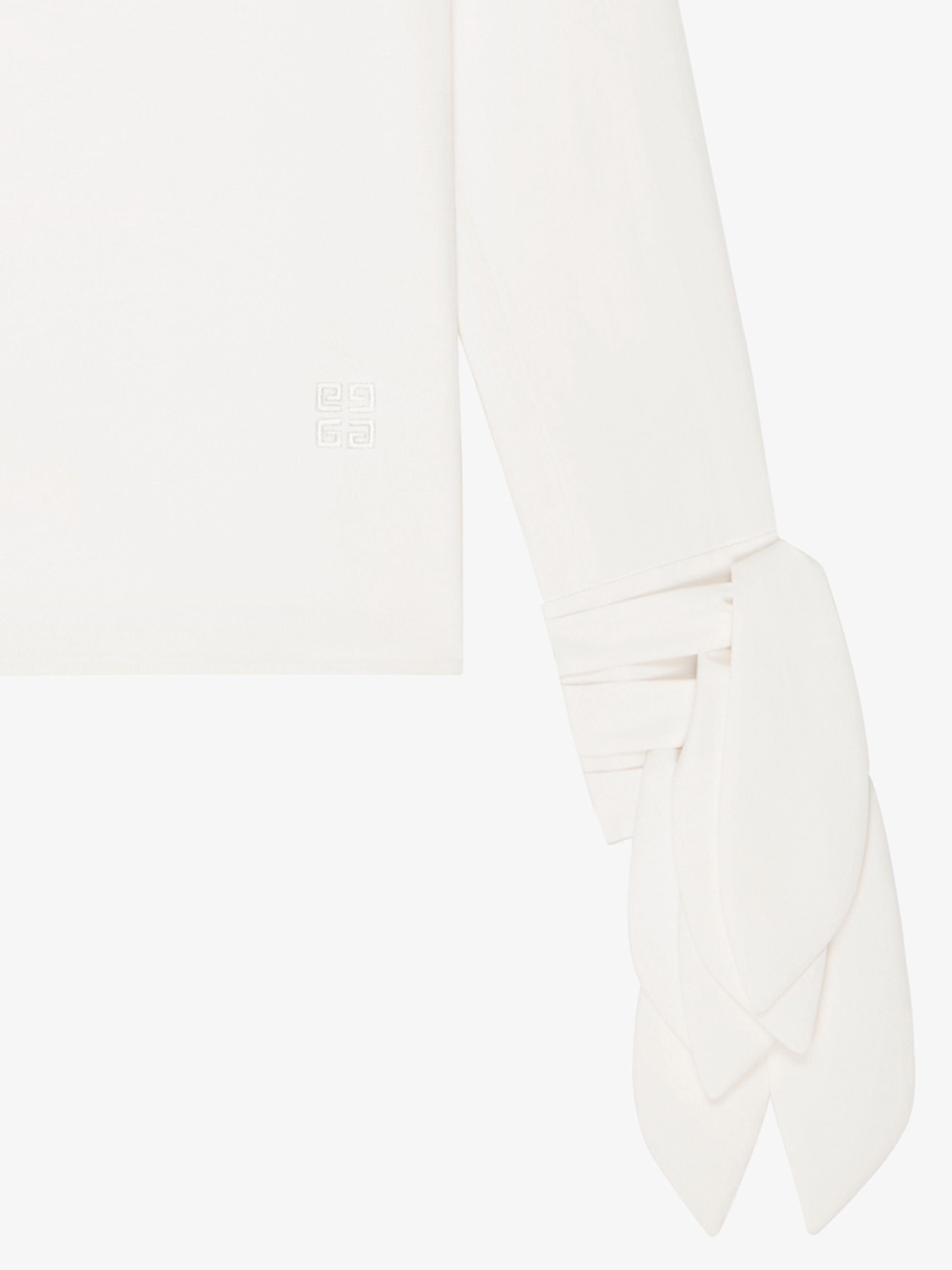 BLOUSE WITH BOWS IN POPLIN AND 4G EMBROIDERY - 4