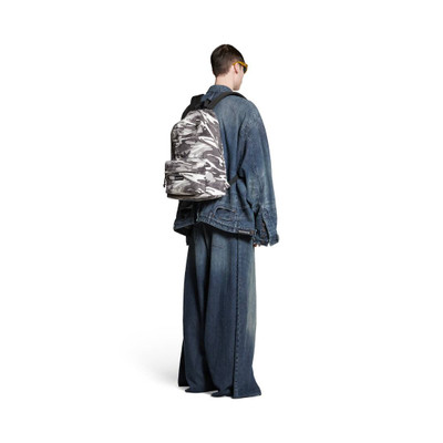 BALENCIAGA Men's Explorer Backpack Camo Print in Grey outlook