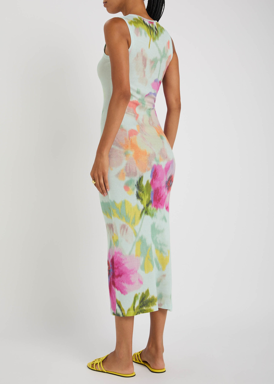 Loewe Floral Ribbed Silk-blend Midi Dress - 3