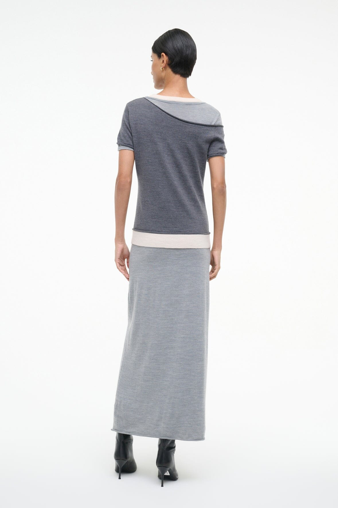 STAUD LYRIC DRESS HEATHER GREY MULTI - 4