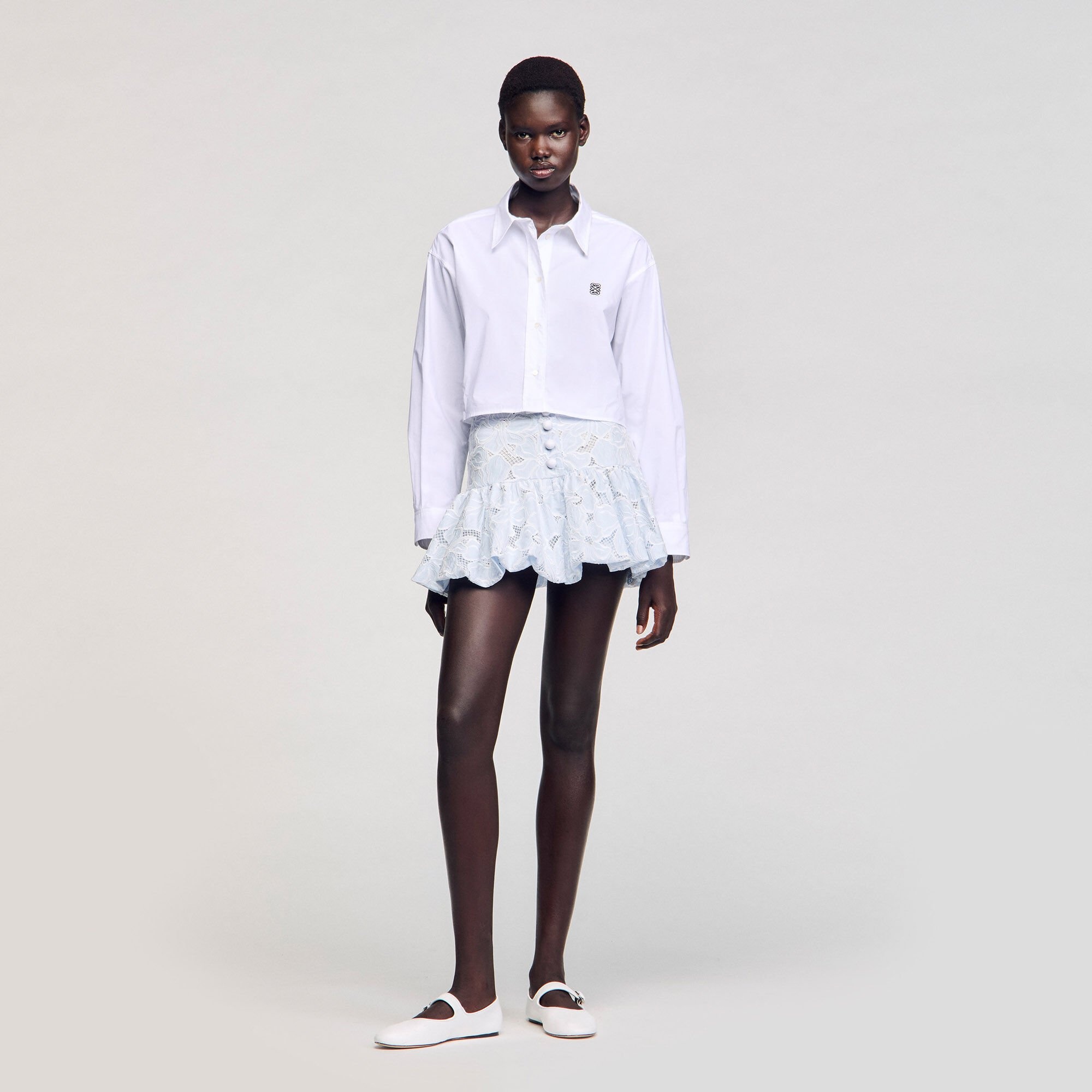 MINI GUIPURE SKIRT - 1