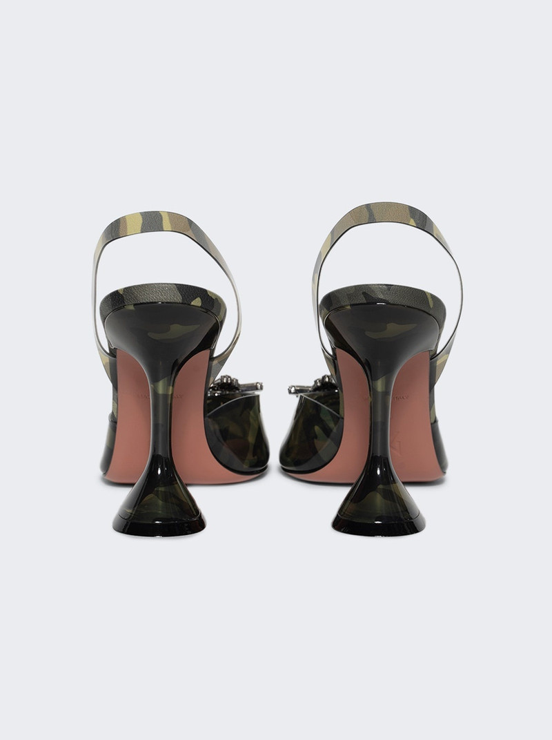 Amina Muaddi Begum Glass Slingback Pumps 95mm Camouflage outlook