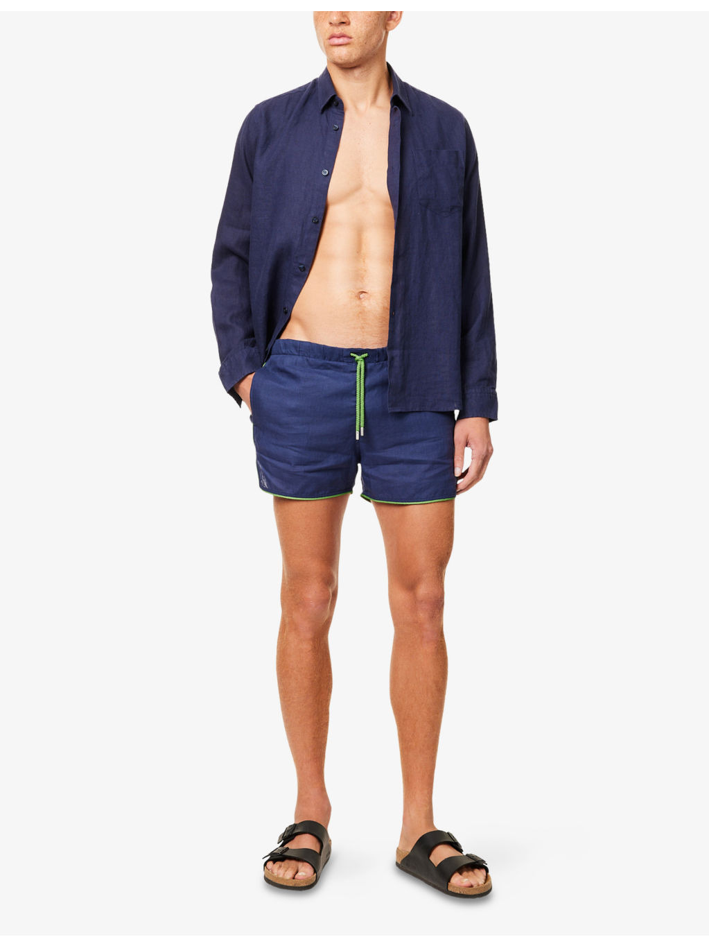 Maurice Drawstring-Waist Linen Swim Shorts - 2