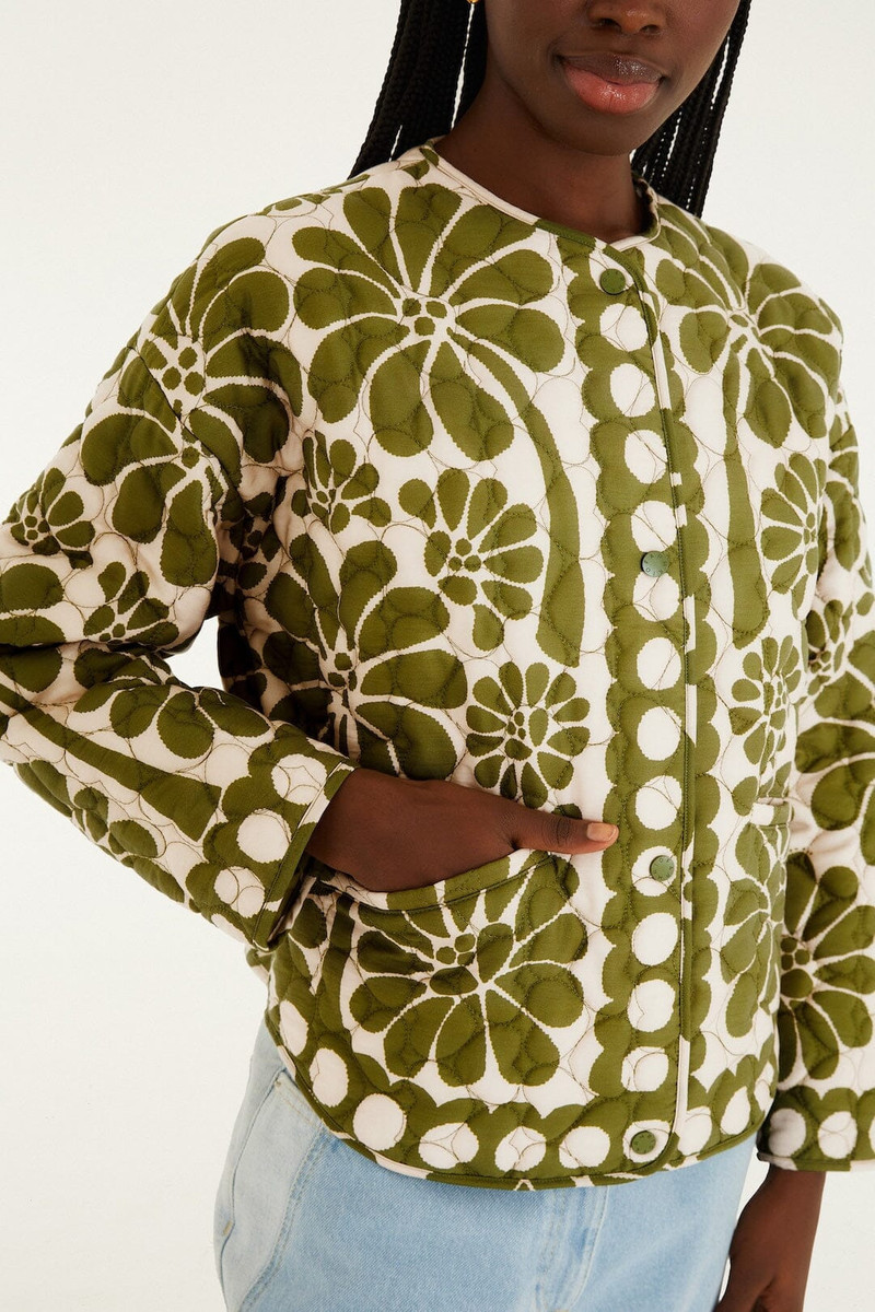 FARM RIO Green Palermo Pockets Quilted Jacket outlook
