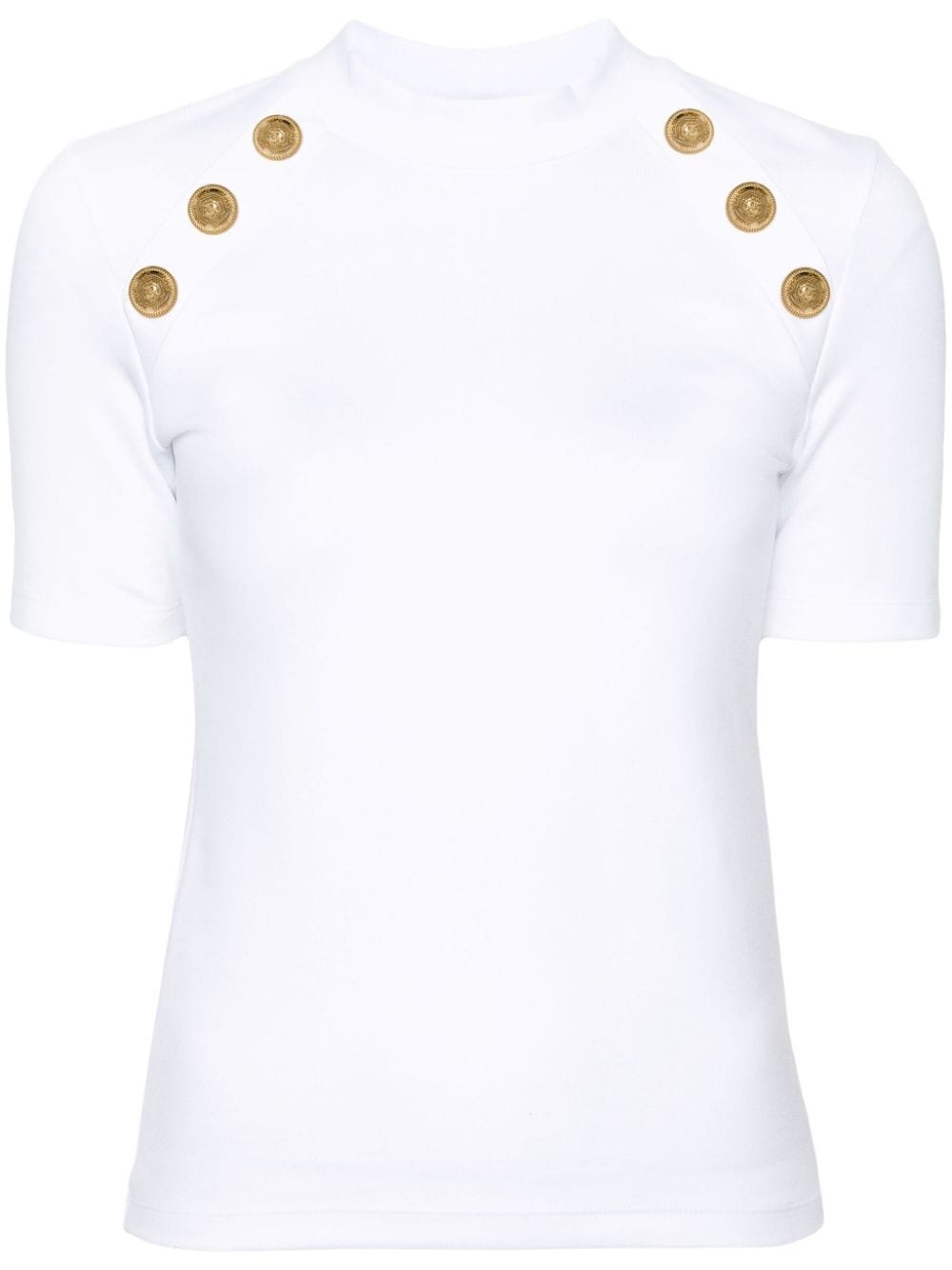 decorative-button T-shirt - 1