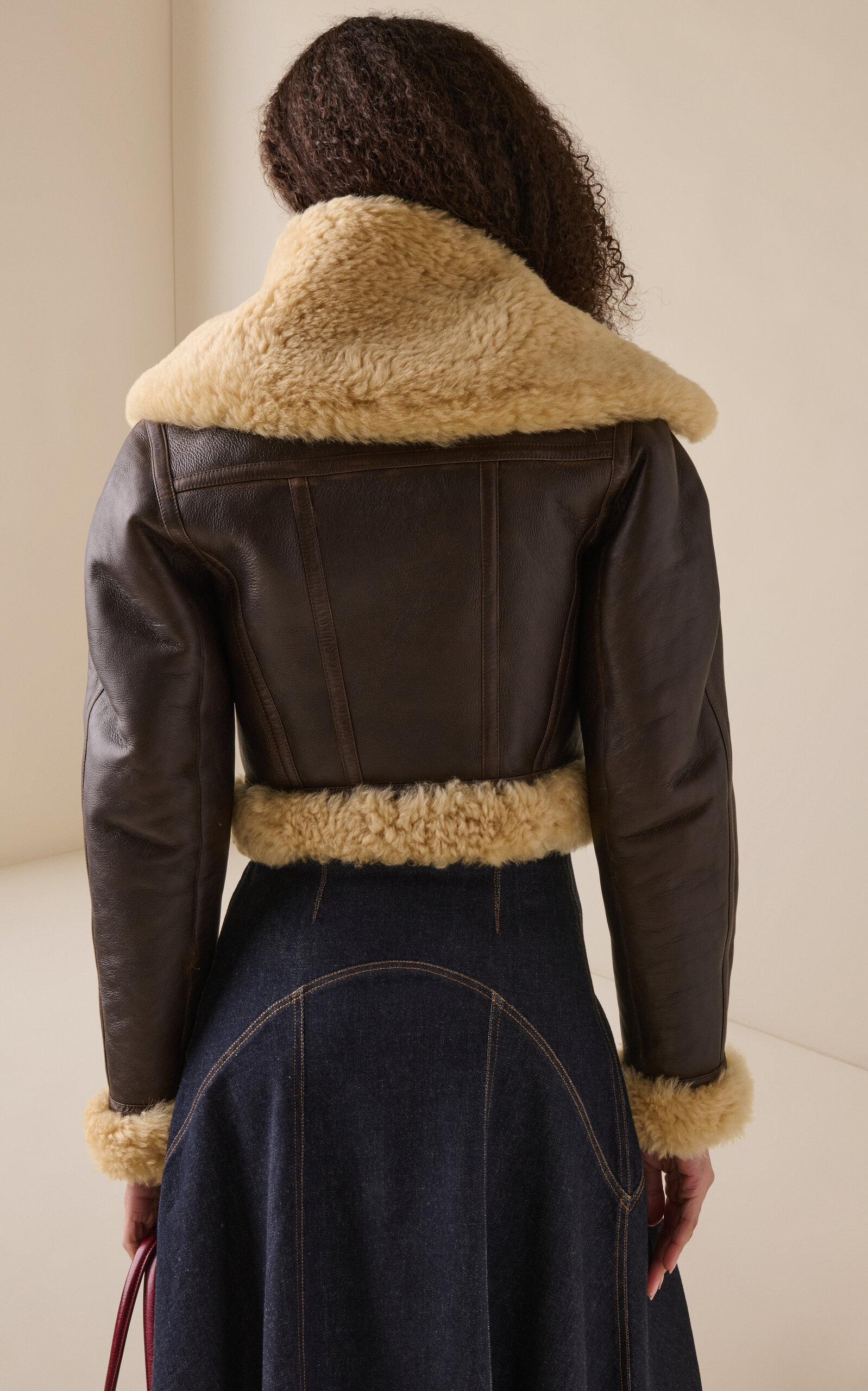 Aviator Shearling Jacket brown - 4