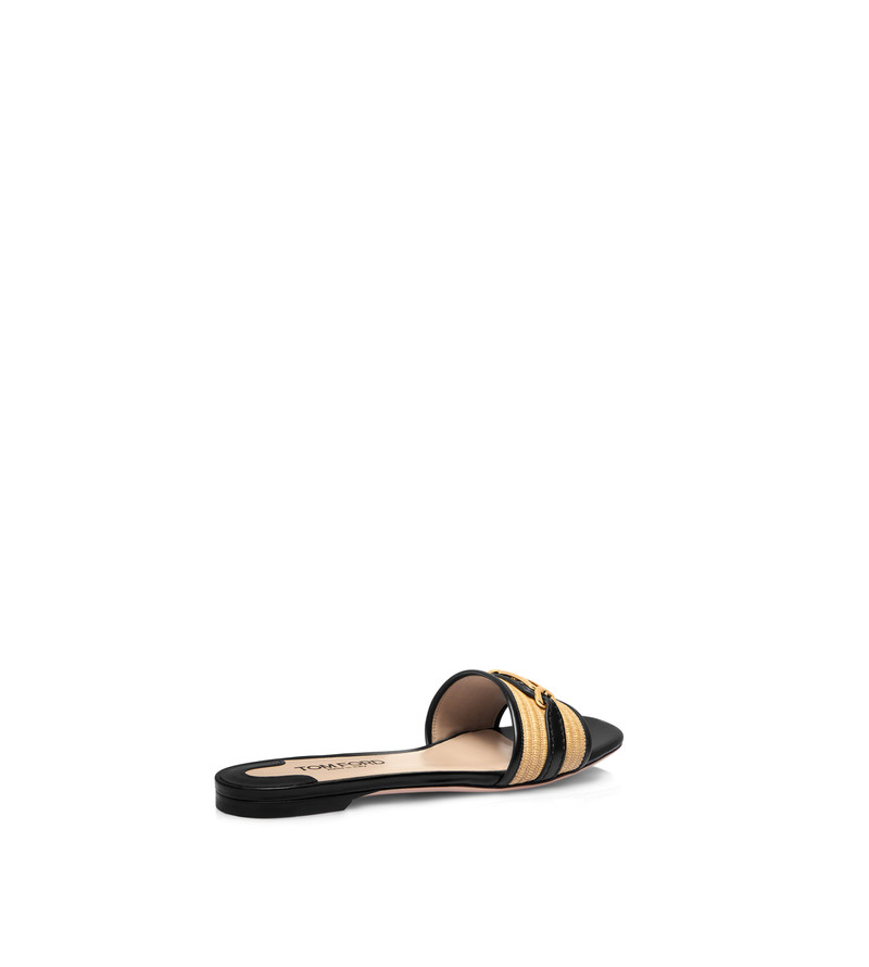 RAFFIA AND LEATHER WHITNEY SLIDE 3