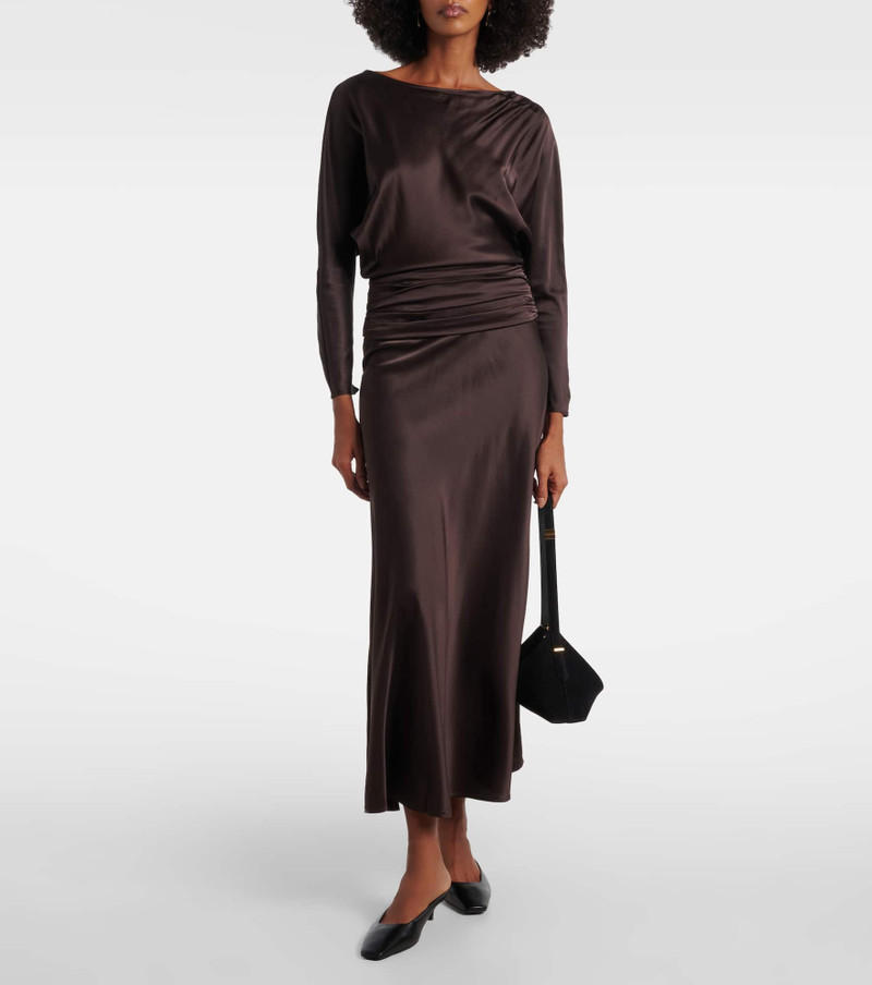 STAUD Freda ruched silk-blend gown outlook