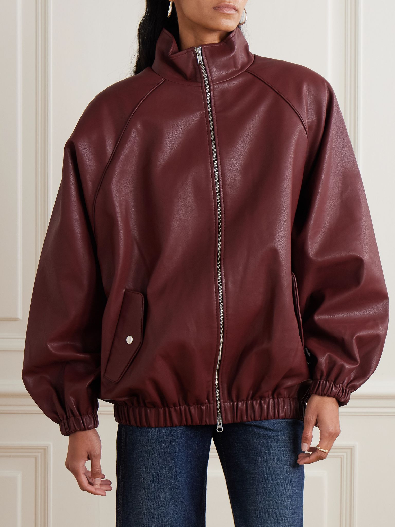 Senta oversized bomber jacket Burgundy - 3