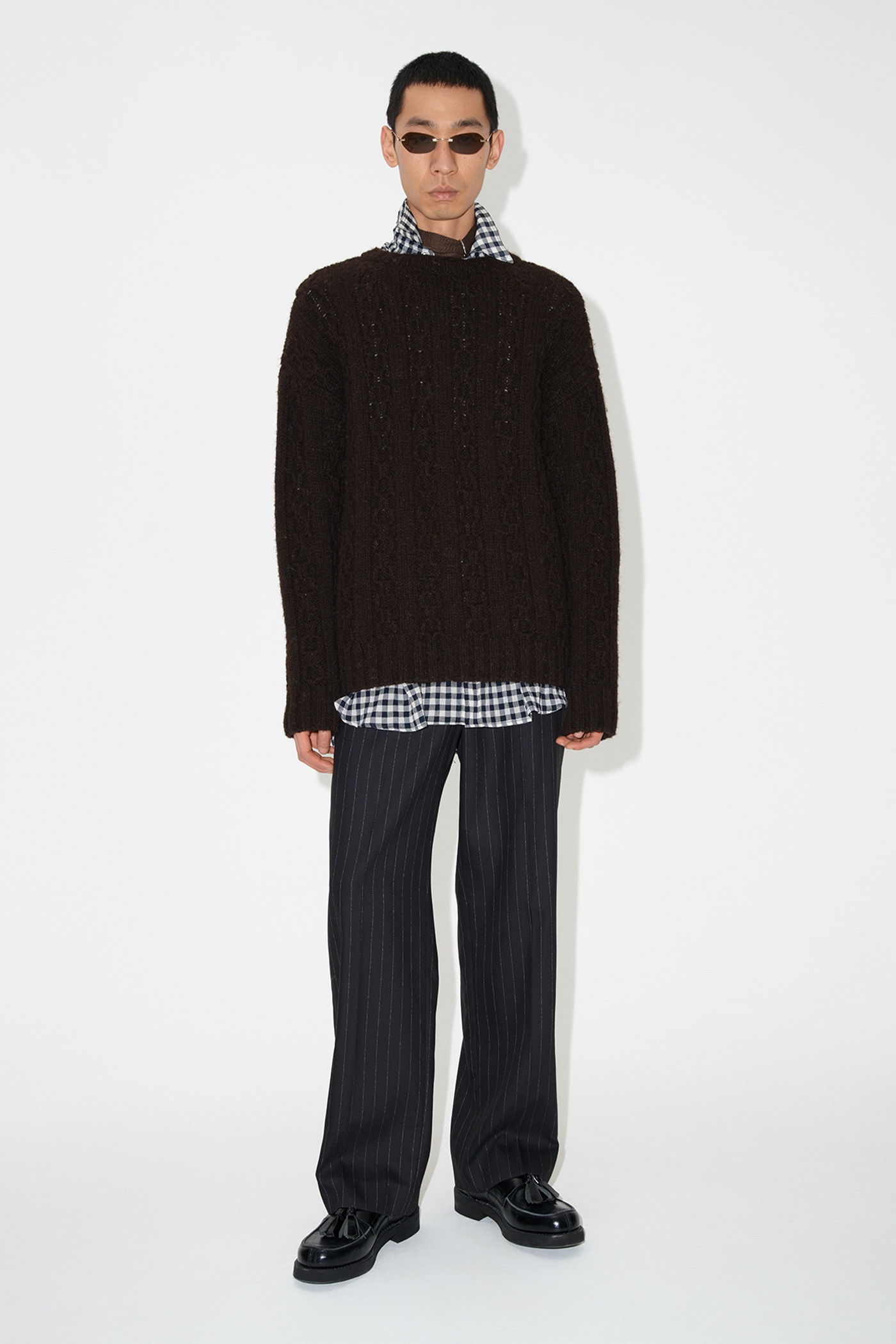 新品 OUR LEGACYアワーレガシー TODDLER POPOVER 46 Our Legacy Toddler Popover Welsh Black Chain Knit | REVERSIBLE