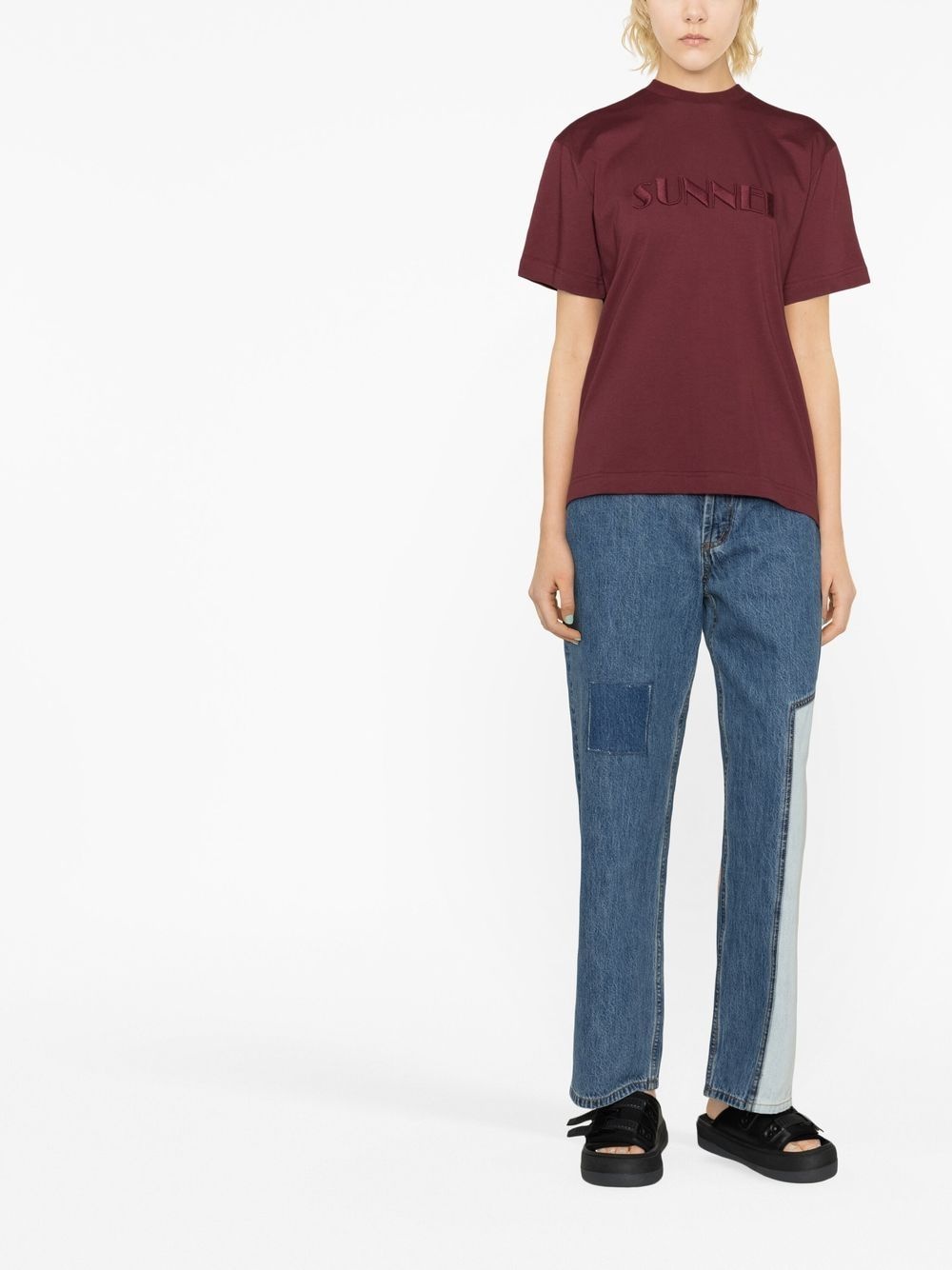 logo-embroidered cotton T-shirt - 2