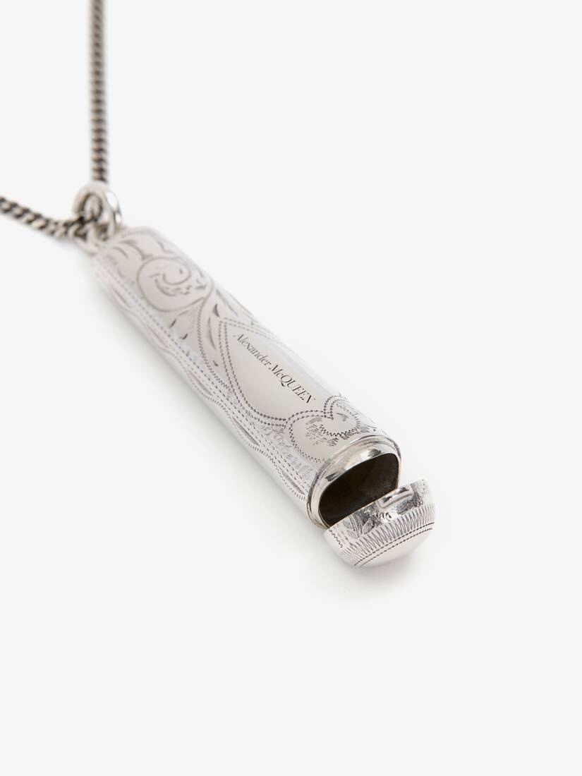 Men's Case Pendant Chain Necklace in Antique Silver - 4