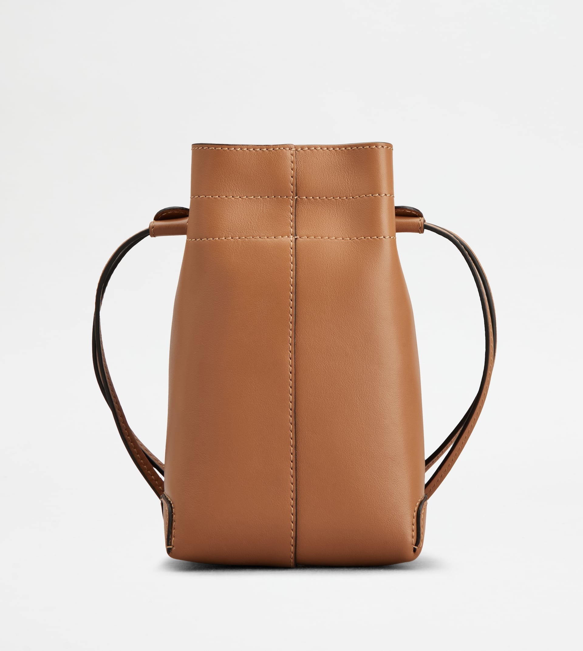 MICRO DRAWSTRING DI BAG IN LEATHER - BROWN - 2