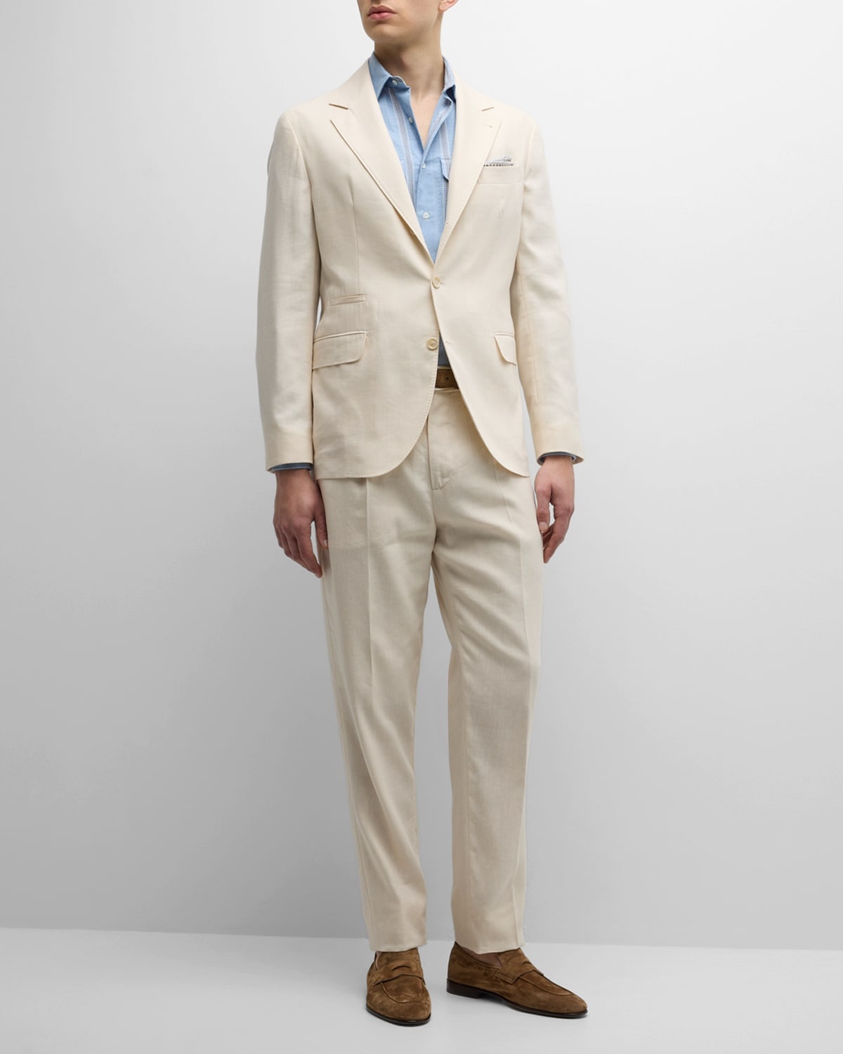 Men's Linen and Wool Solid Suit - 2
