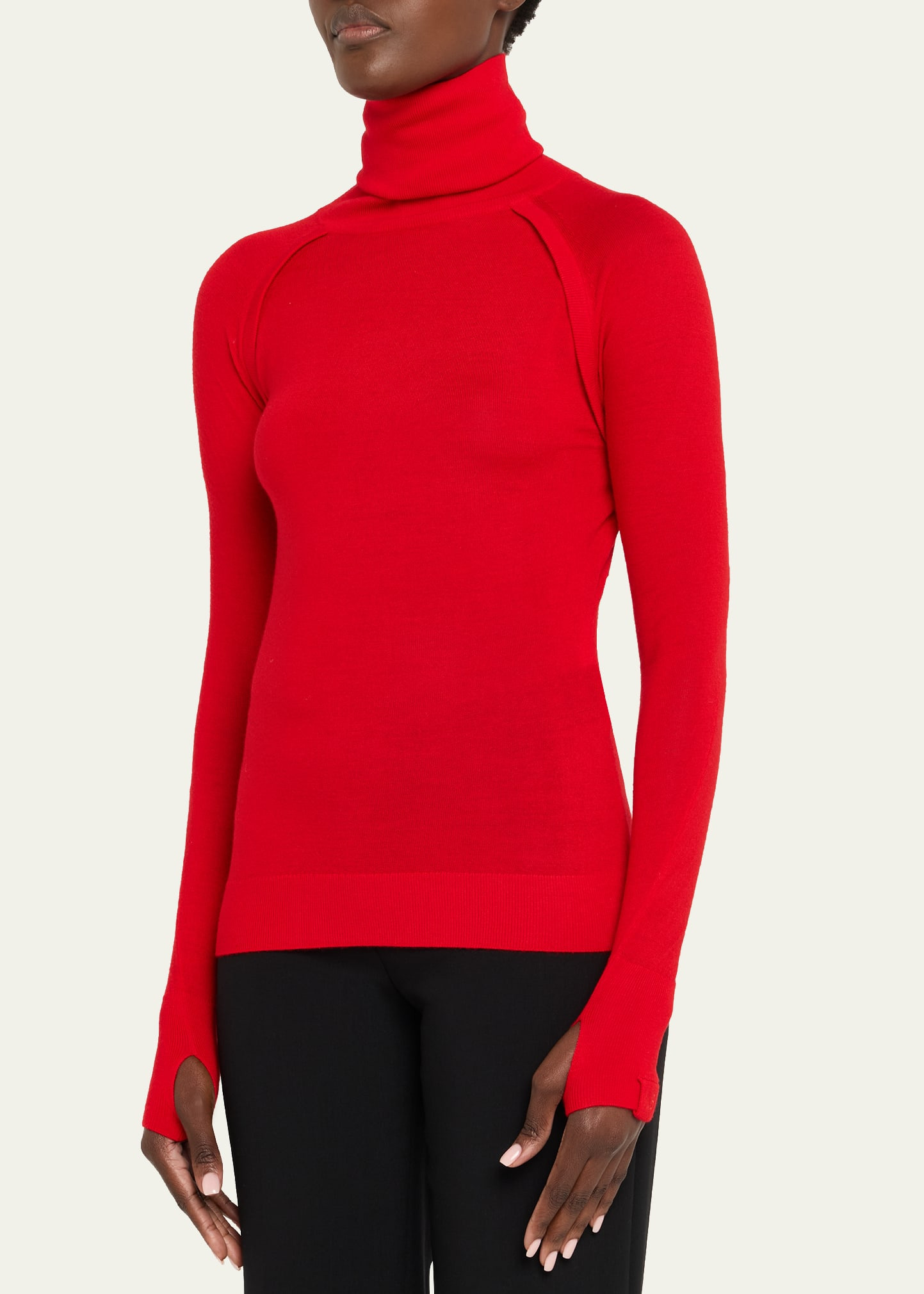 Turtleneck Raglan Long-Sleeve Sweater - 4