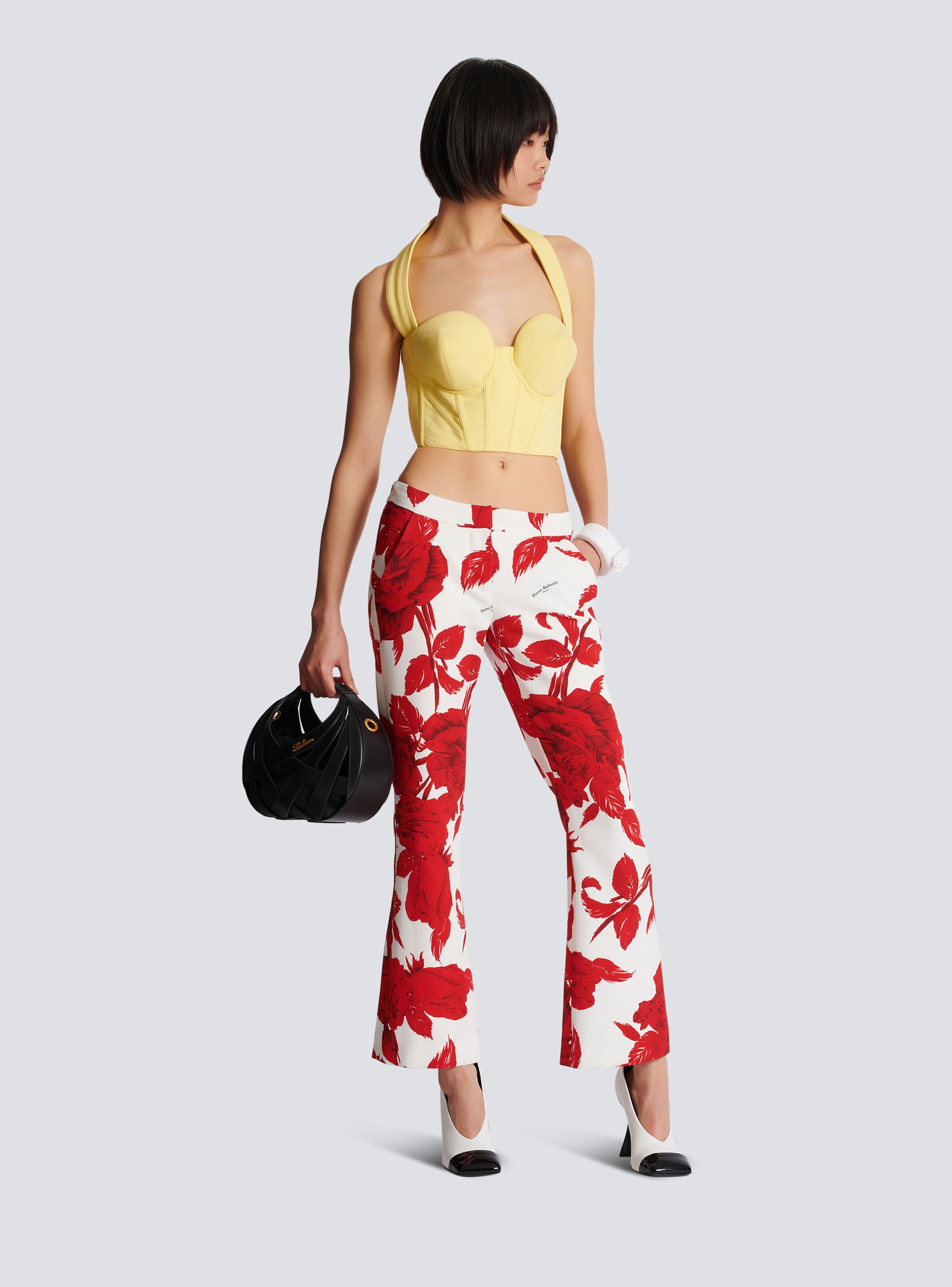 Crepe halterneck crop top - 2
