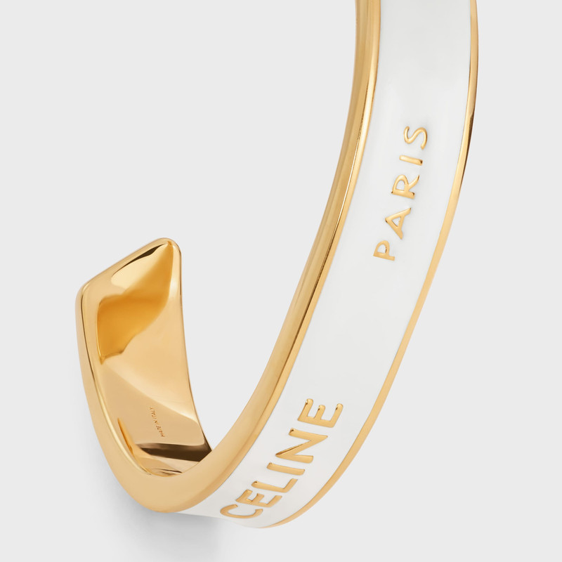 CELINE CELINE RIBBON SMALL CUFF IN BRASS WITH GOLD FINISH AND ENAMEL outlook