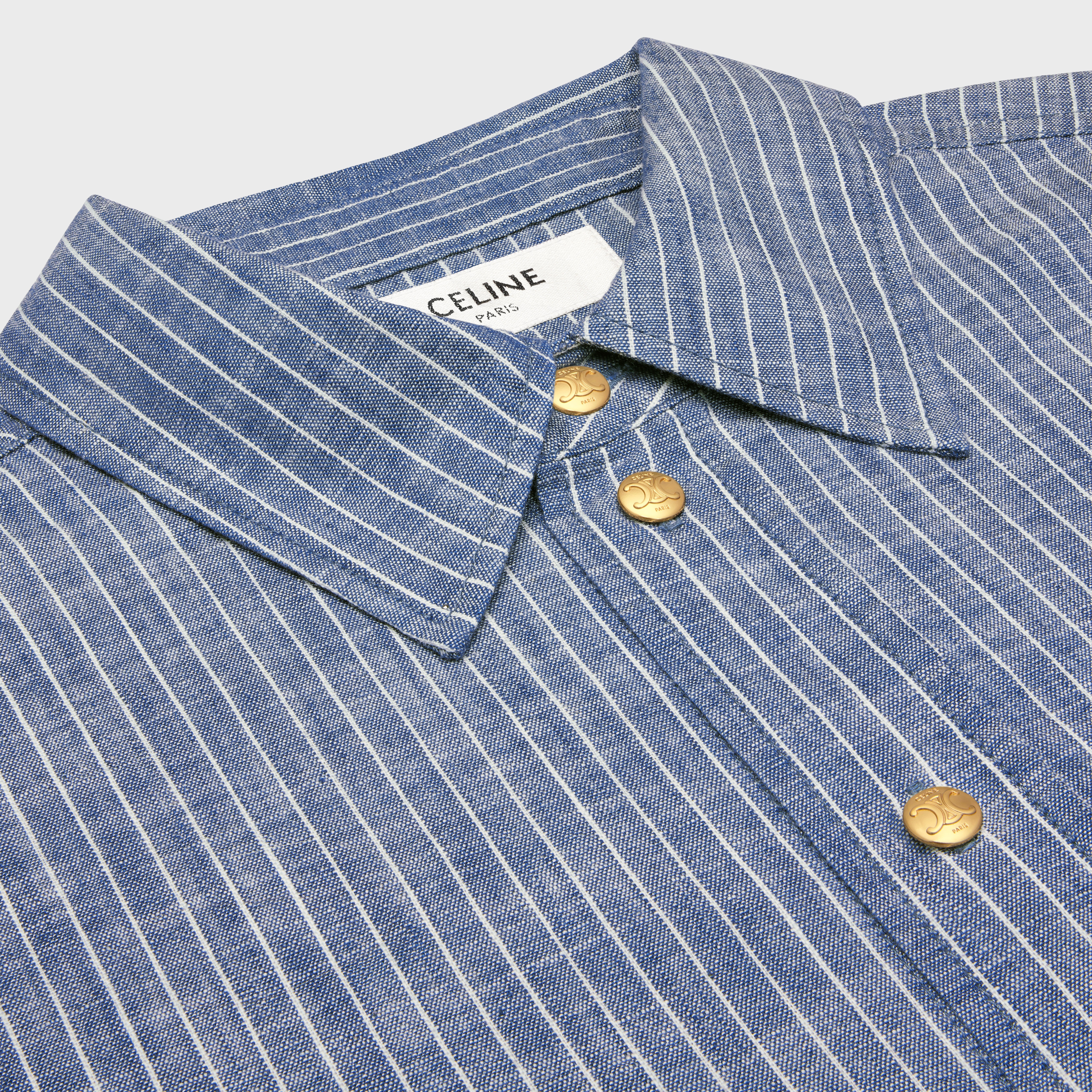 cropped shirt in striped cotton - 3