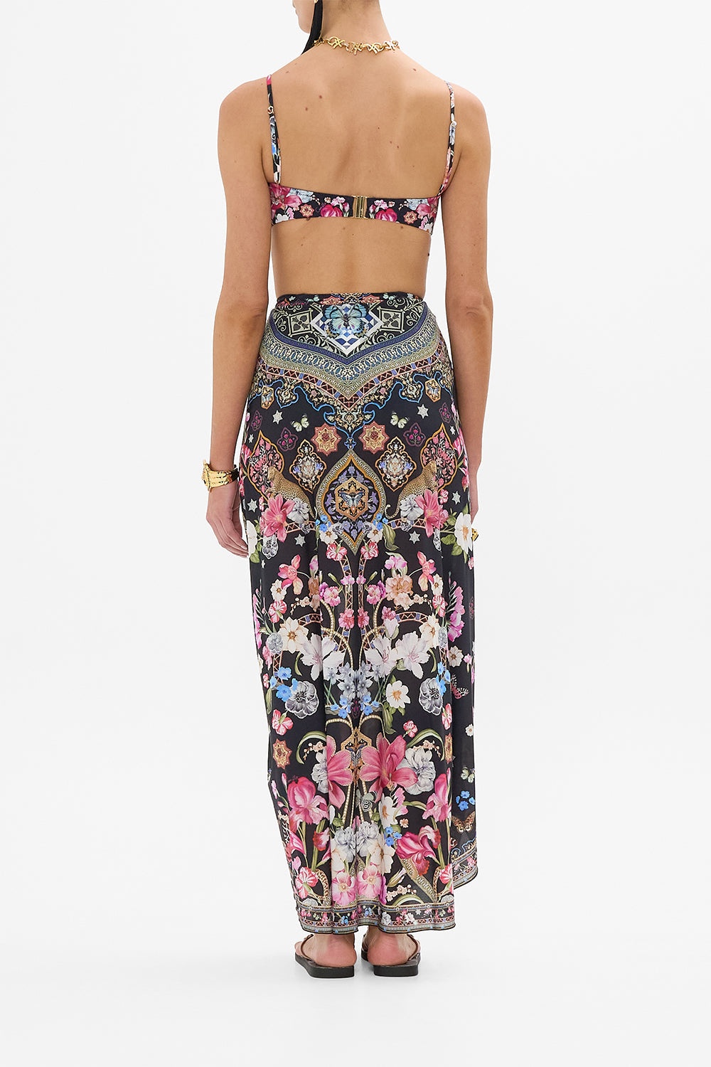 LAYERED LONG SARONG WITH FRONT TIE - 3