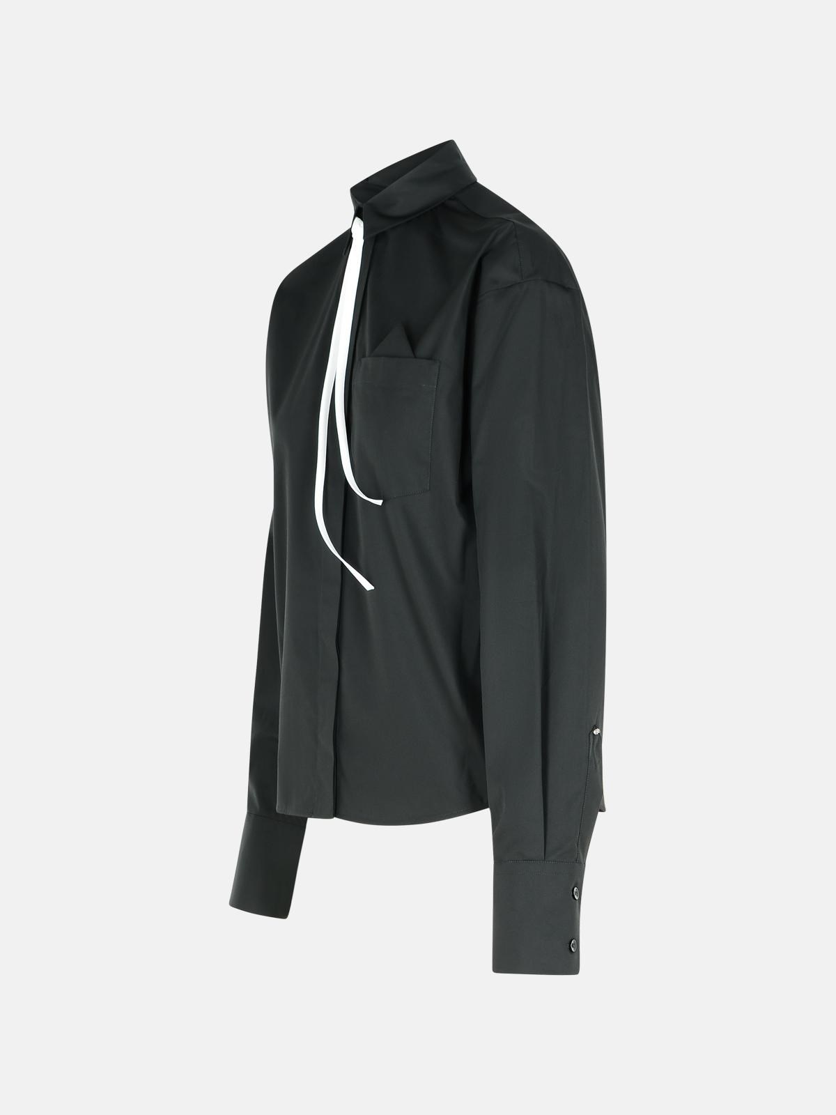 'GESSO' BLACK COTTON SHIRT - 2