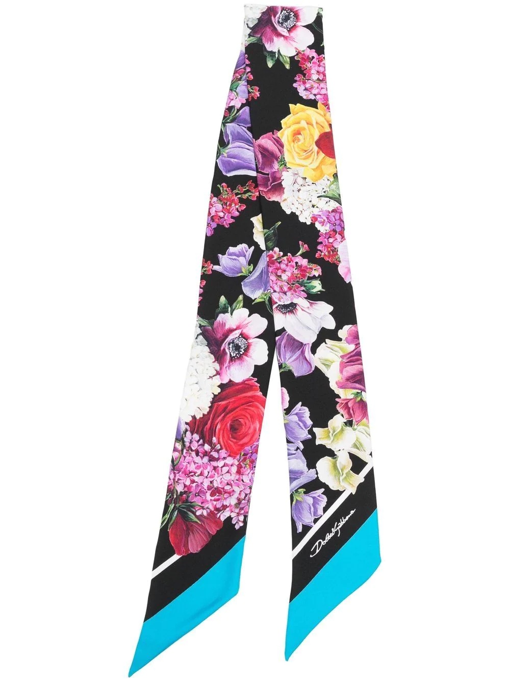 floral-print silk headscarf - 1