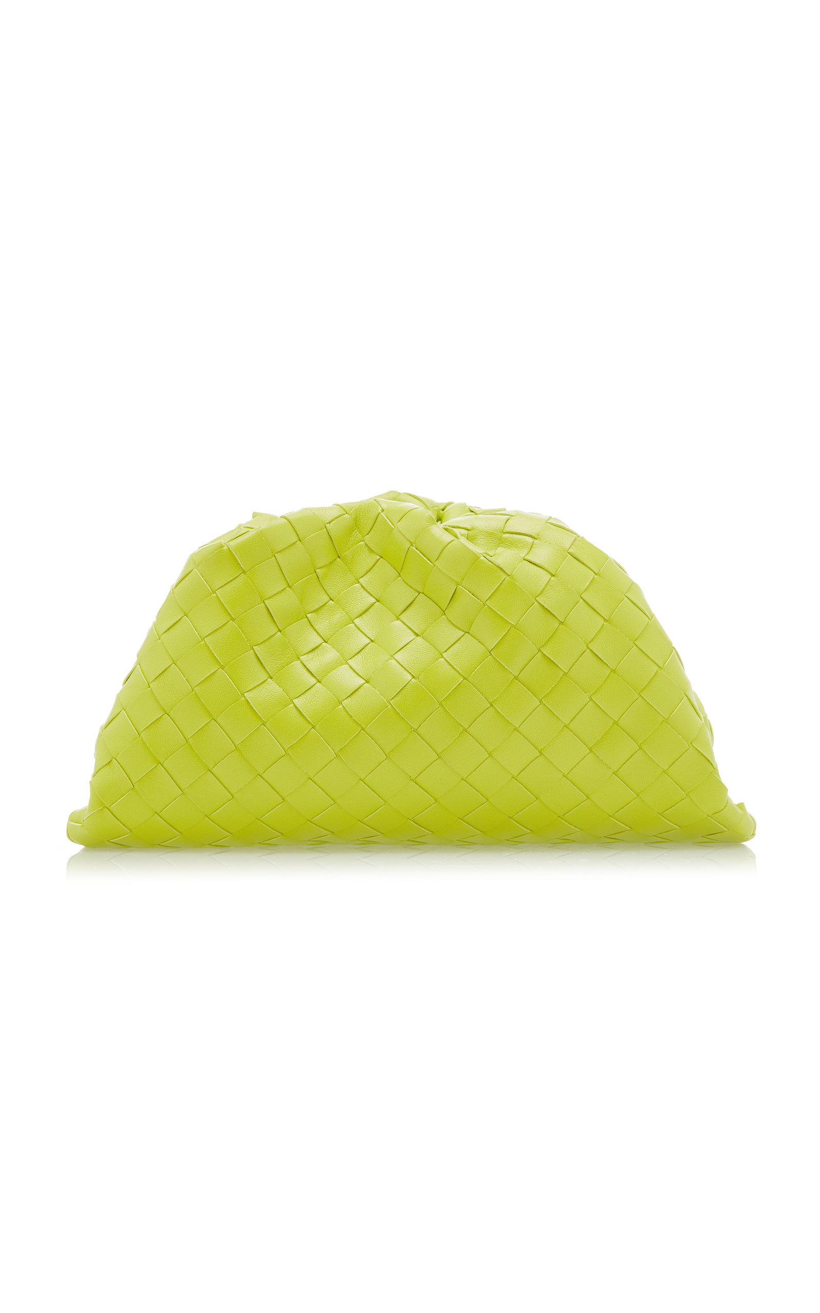 The Teen Pouch Intrecciato Leather Clutch lime green - 4