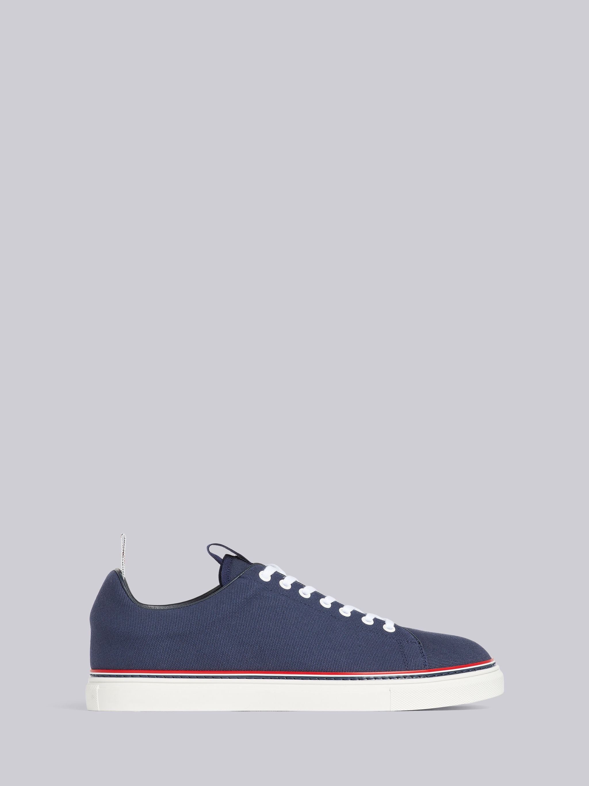 Navy Cotton Canvas Tennis Shoe - 1